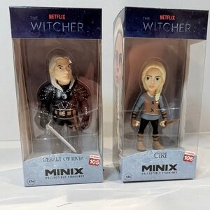 2 Netflix The Witcher MINIX Vinyl Figure: Ciri (106) & Geralt Of Rivia (105)